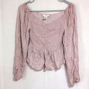 Urban Romantics Soft Pink Off Shoulder Smocked Blouse Size Small